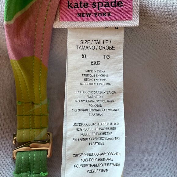 NWT Kate Spade New York Cucumber Floral Tie Bikini Top with Removable Straps XL - Picture 11 of 12